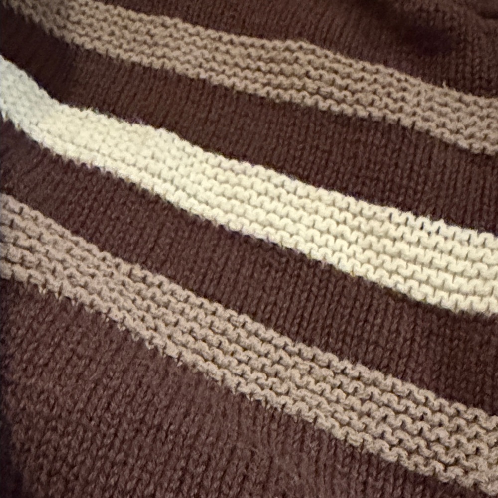 Kennith Cole Boys Brown Striped Zip Up Hooded Sweater 3T - Picture 4 of 4